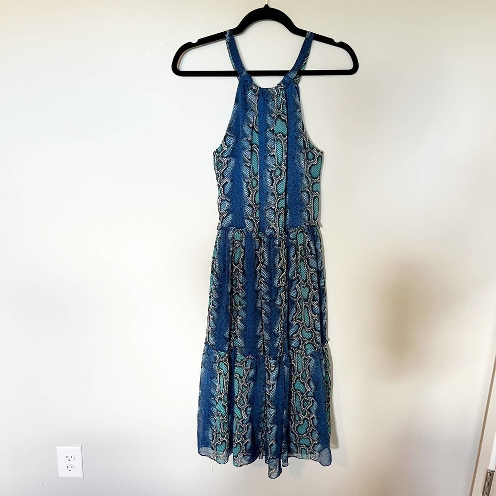 Sundance blue python snake print halter Dress‎ wo… - image 2